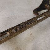 Industrial table, garden table with hard stone slab on cast iron frame, 1930s