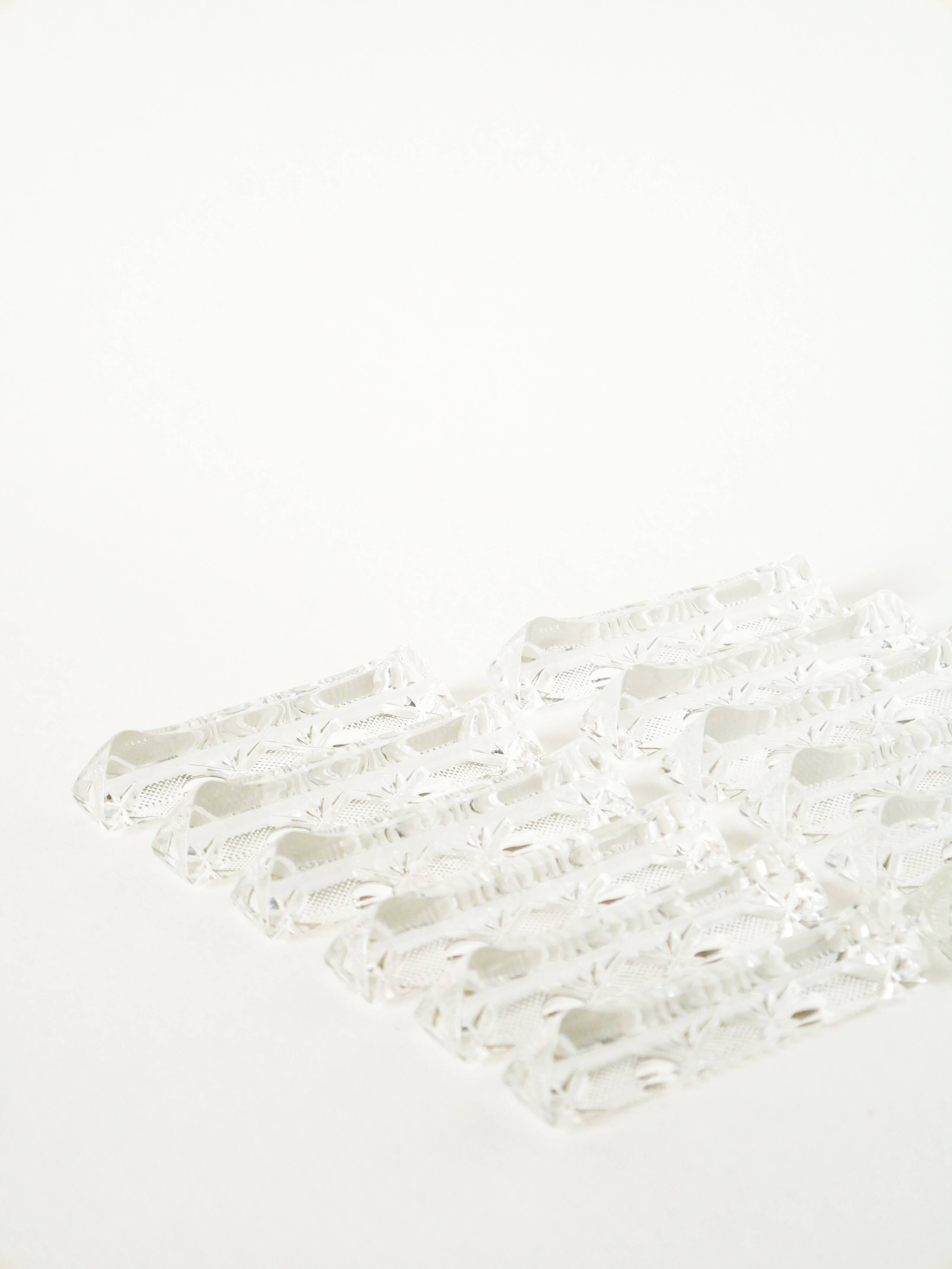 Set of 12 crystal knife rests, Made in Germany 1950
