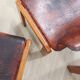 Curved wooden and leather chairs by Afra and Tobia Scarpa from the 1970s, set of 4.