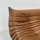 Togo 3-seater in Cognac leather designed by Michel Ducaroy for Ligne Roset.