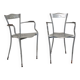 Set of French Armchairs in Metal and Copper, 1980s