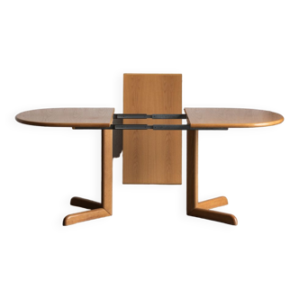 Extendable oval dining table, Dutch design, 1970s