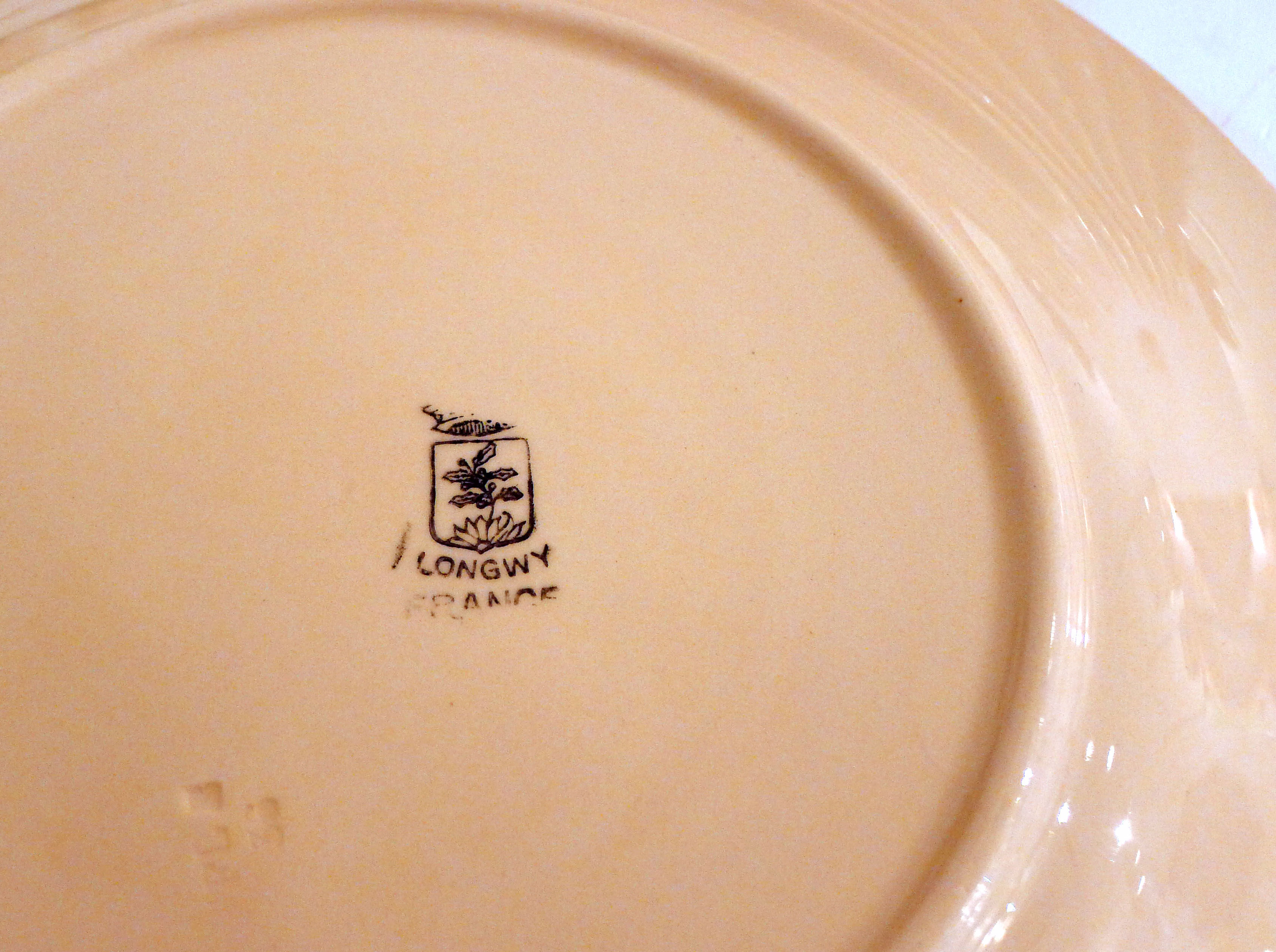 Set of 10 plates Fish Longwy