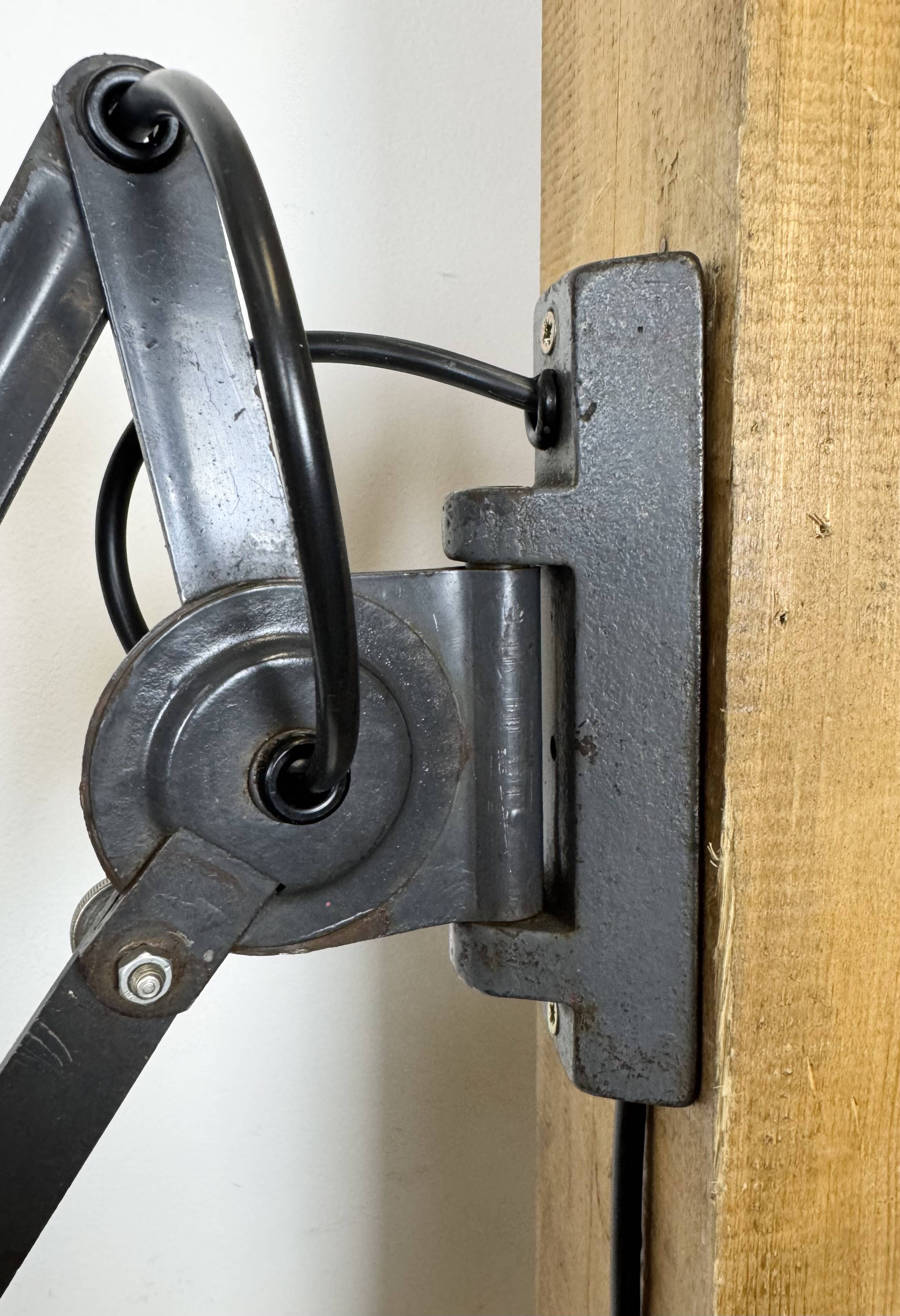 Dark Grey Industrial Scissor Wall Lamp from Elektroinstala, 1960s