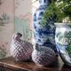 Pair of hand-painted Chinese porcelain quails, 1960s-1970s.