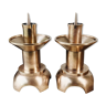 Duo of solid brass candles
