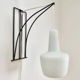 Modernist wall light with metal and glass wire