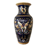 Earthenware vase from Gien with Renaissance decoration.