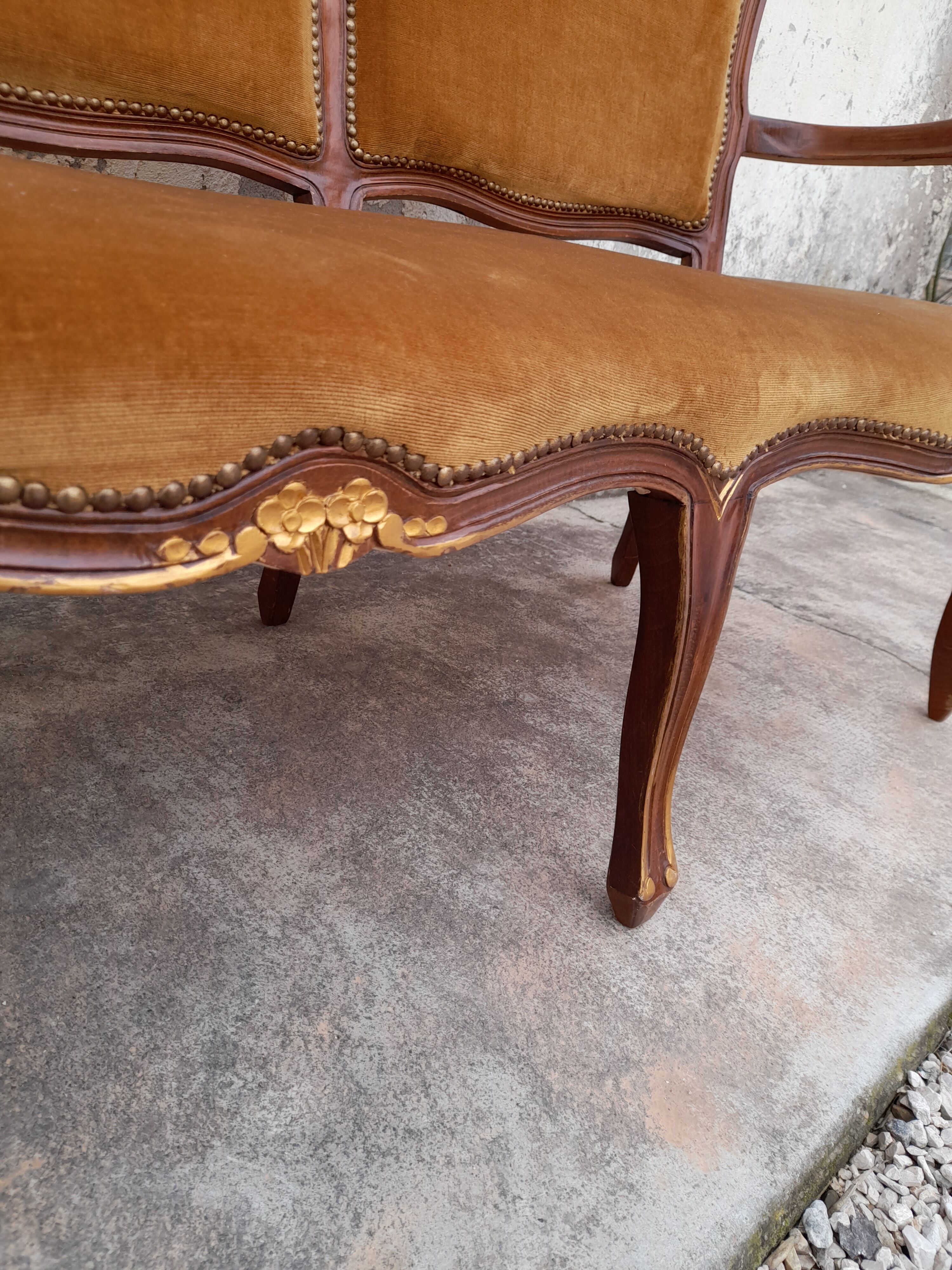 Banquette canapé style Louis XV 1930