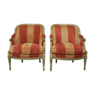 Pair of armchairs "Bergère" Louis XVI style