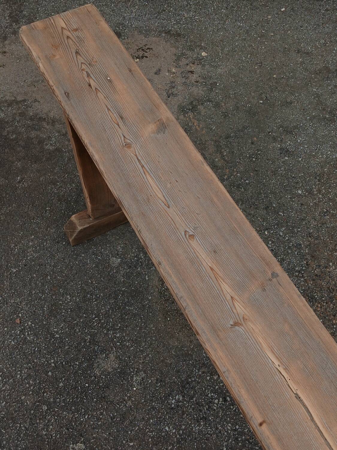 Antique pine farmhouse bench, 200 cm