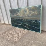 Oil on canvas, Maritime landscape, Old signed painting