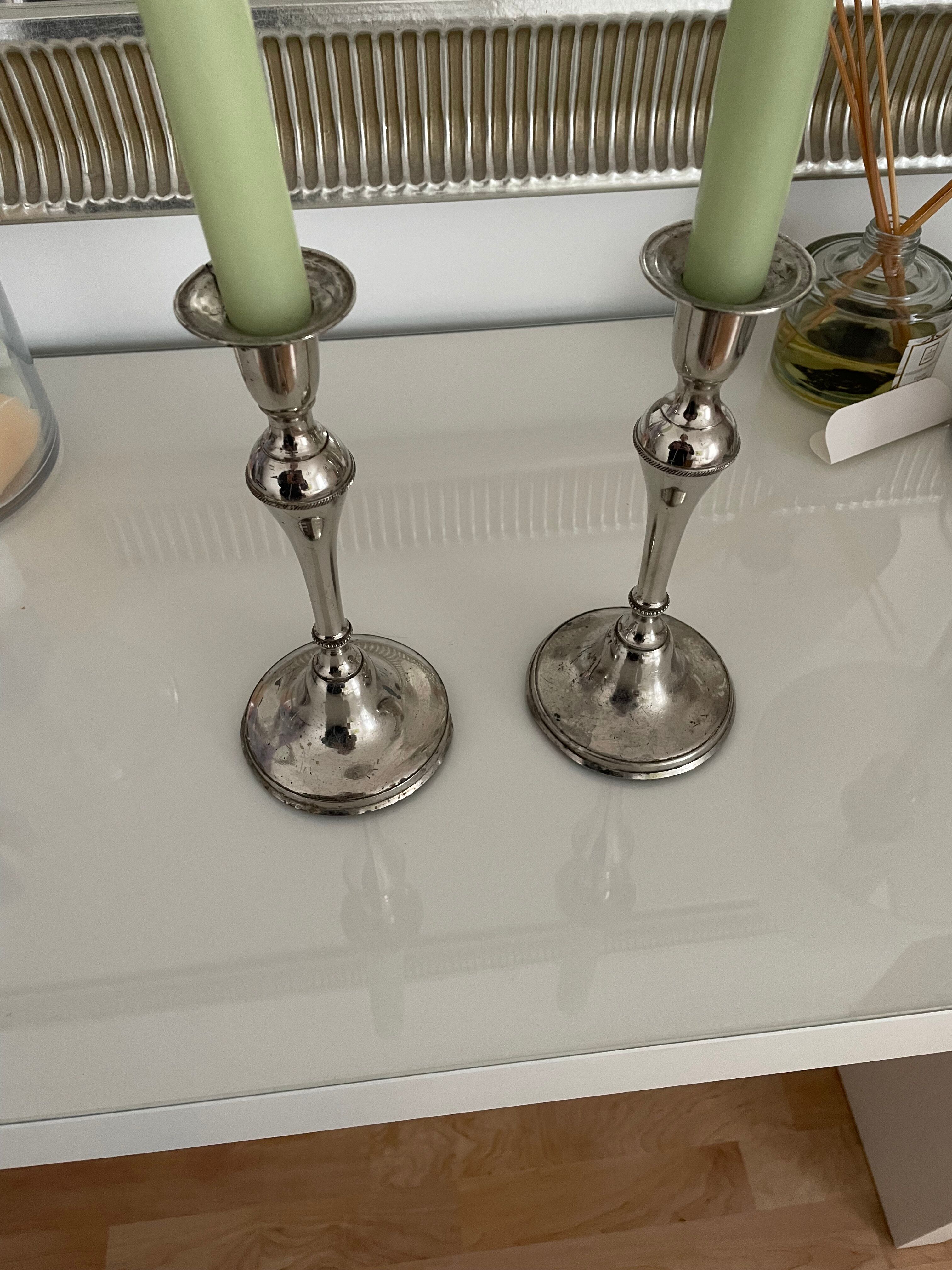 Pair of silver metal wiggles 50s