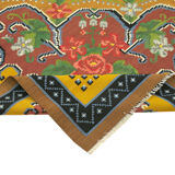 Kilim jaune moldave vintage fait à la main 198 cm x 295 cm - 23443