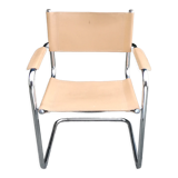 Peach-coloured leather Cantilever armchair