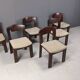 Vintage Brutalist Dining Chairs, Set of 6 - 1970s