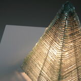 Lampe pyramide en verre et métal, 1970s