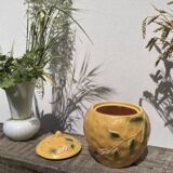 Ceramic lemon slip candy jar
