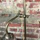 Bronze and brass desk lamp, tulip in glass paste 1930