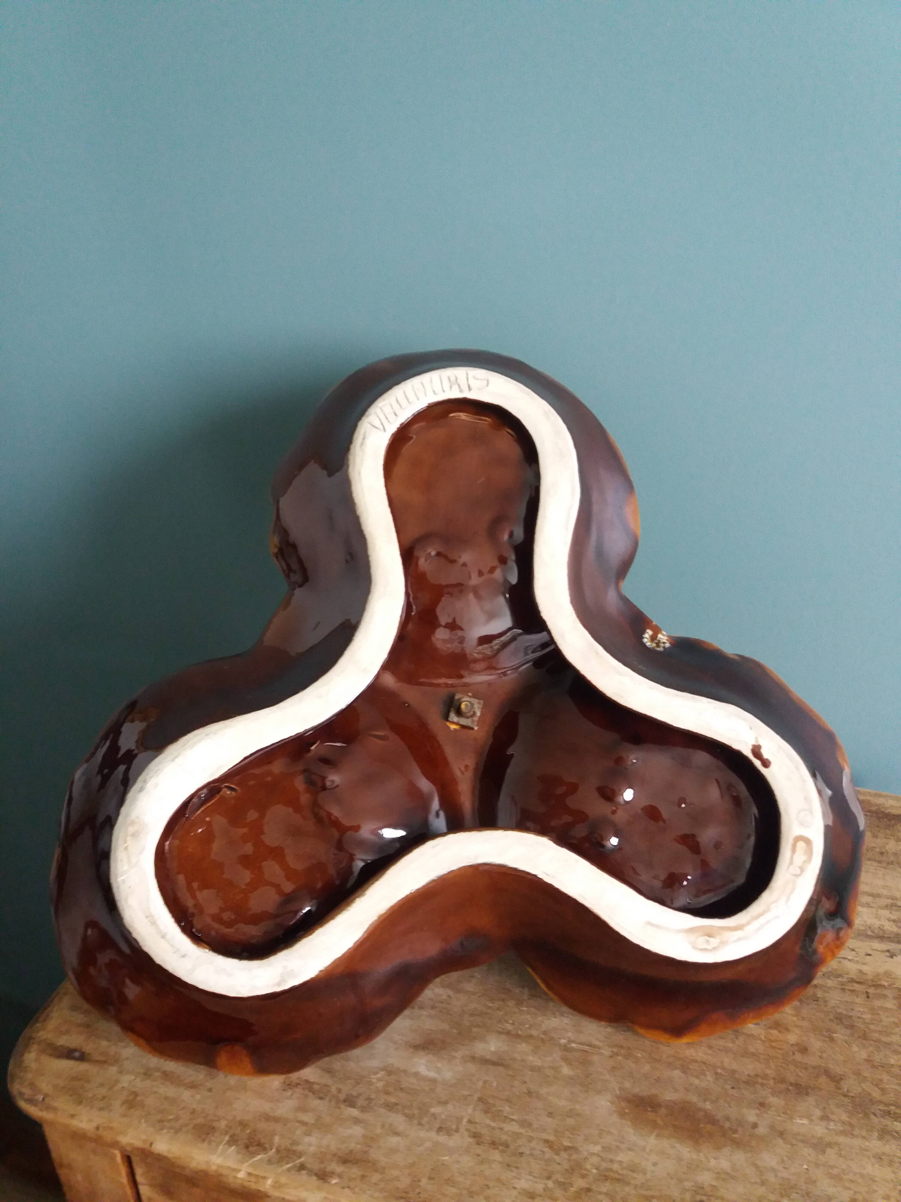 Vallauris presentation dish in flamed ceramic