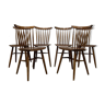 Ensemble de 4 chaises en bois de style scandinave 1960