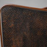 Mid-century magazine rack in hammered copper, France ca. 1900