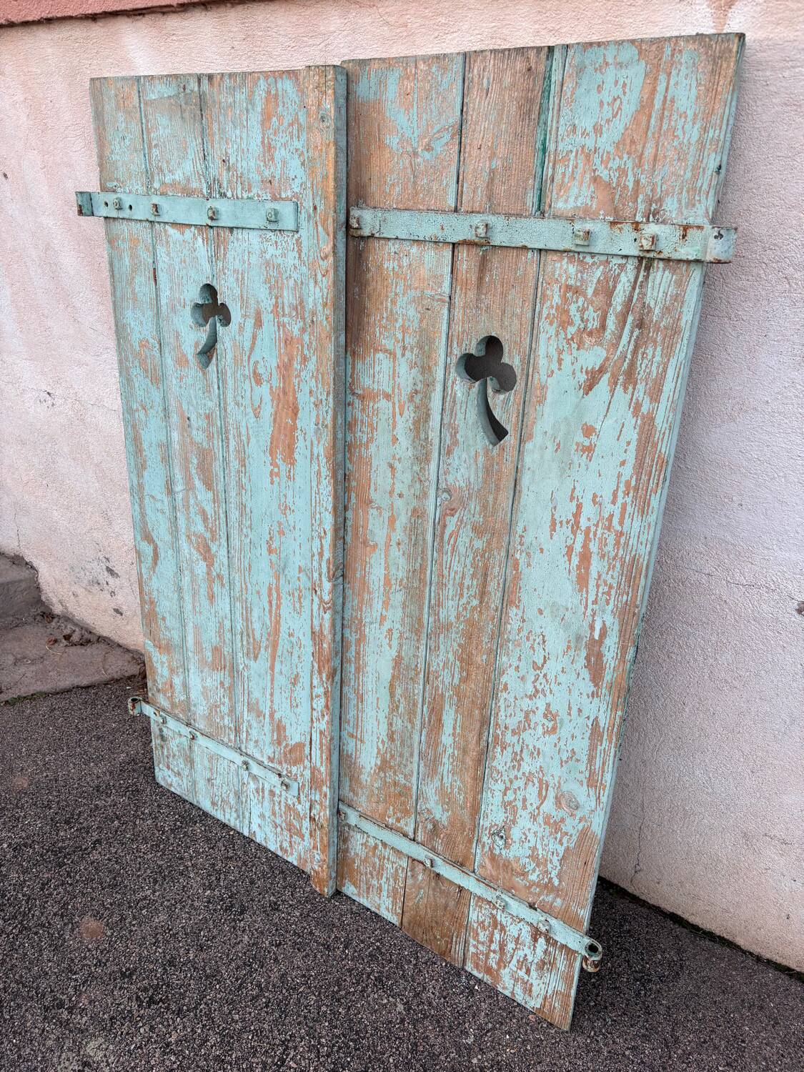 Green wooden shutters