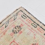 Red & cream oriental turkish vintage rug