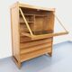 Vintage Guillerme and Chambron secretary desk in solid oak from the 50s and 60s