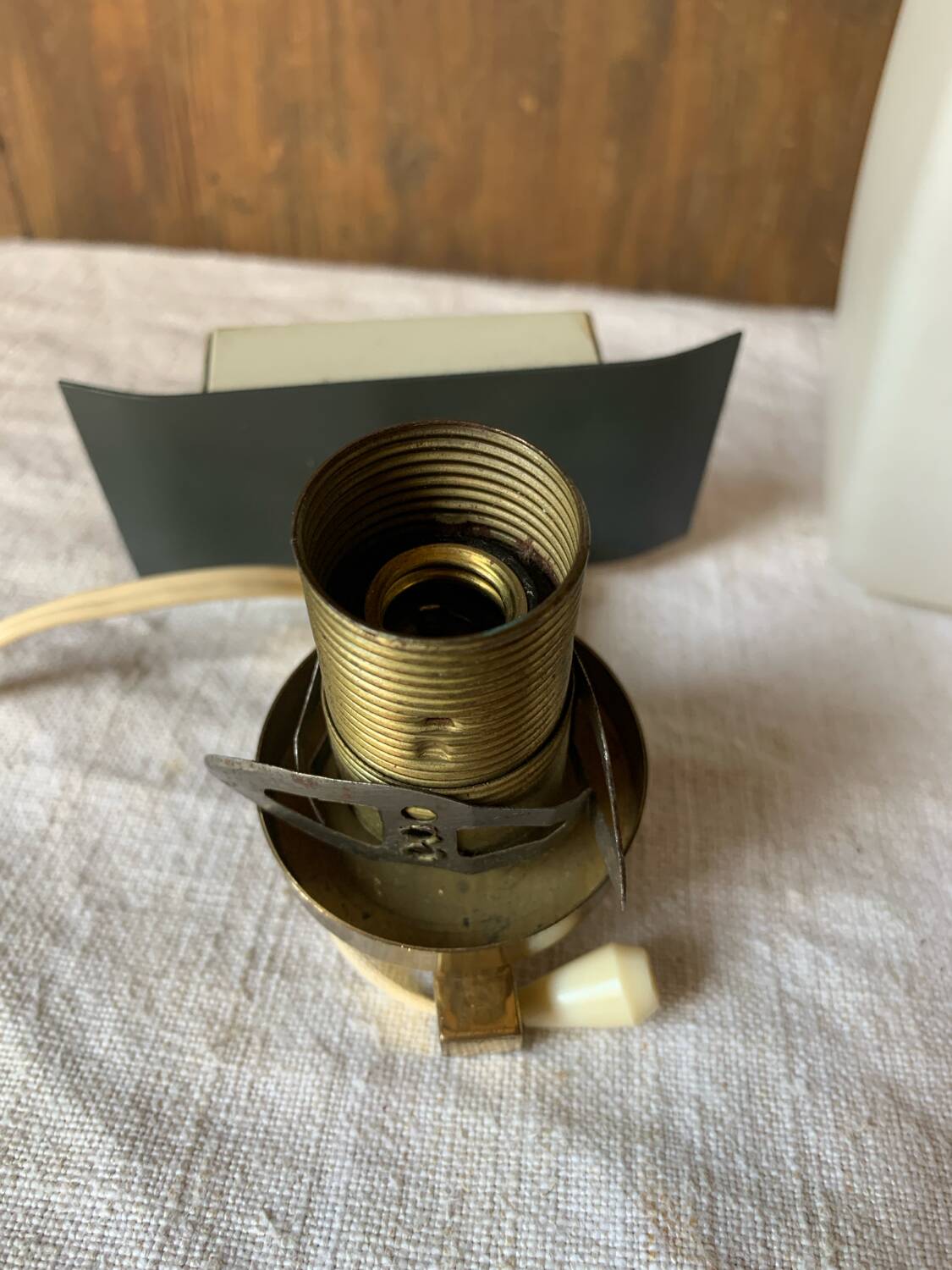 Glass and brass wall light 1960