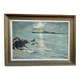 Large painting of the Mediterranean seaside in Toulon, signed Jean Vincent