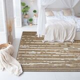 Relief jute rug in white and black 120x160 cm