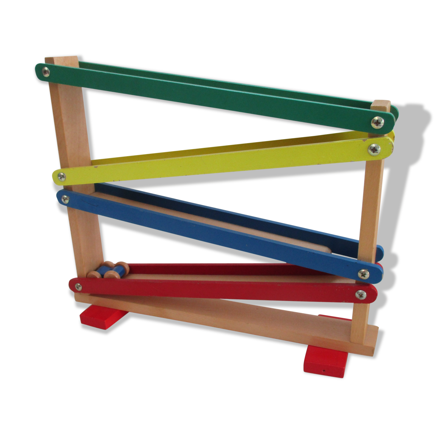 Toboggan wooden game and its vehicle-vintage