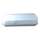 Rectangular porthole wall light in industrial/70s style frosted glass