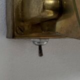 Paire d'appliques vintage moderniste laiton patiné, France, 1960