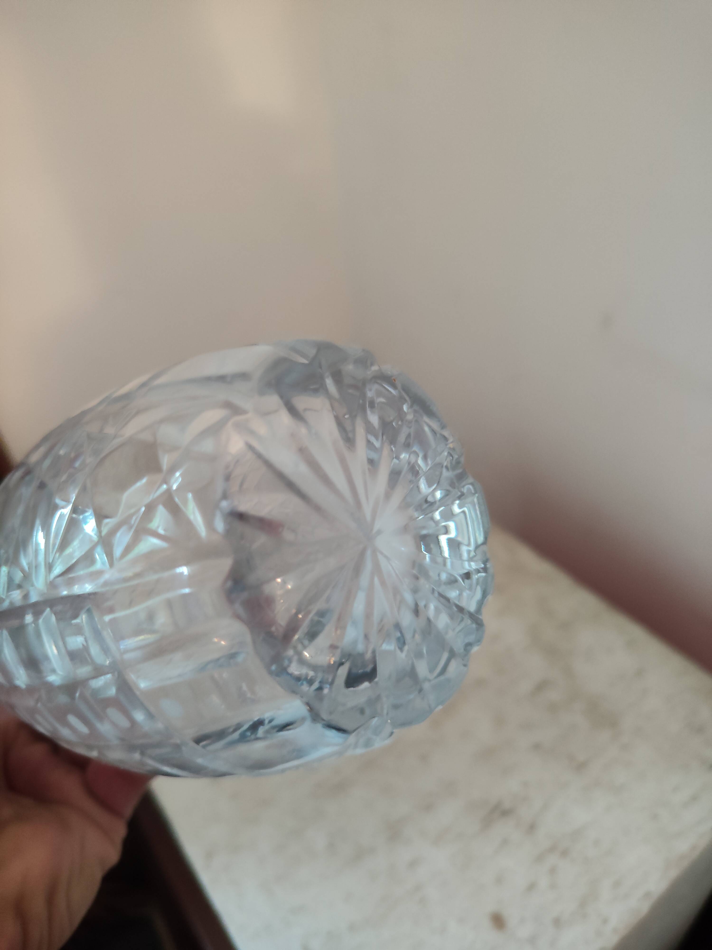 Crystal vase and solid silver