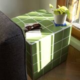 Cube-Side table-Bedside table-Tile-Ceramic-Green-Glossy