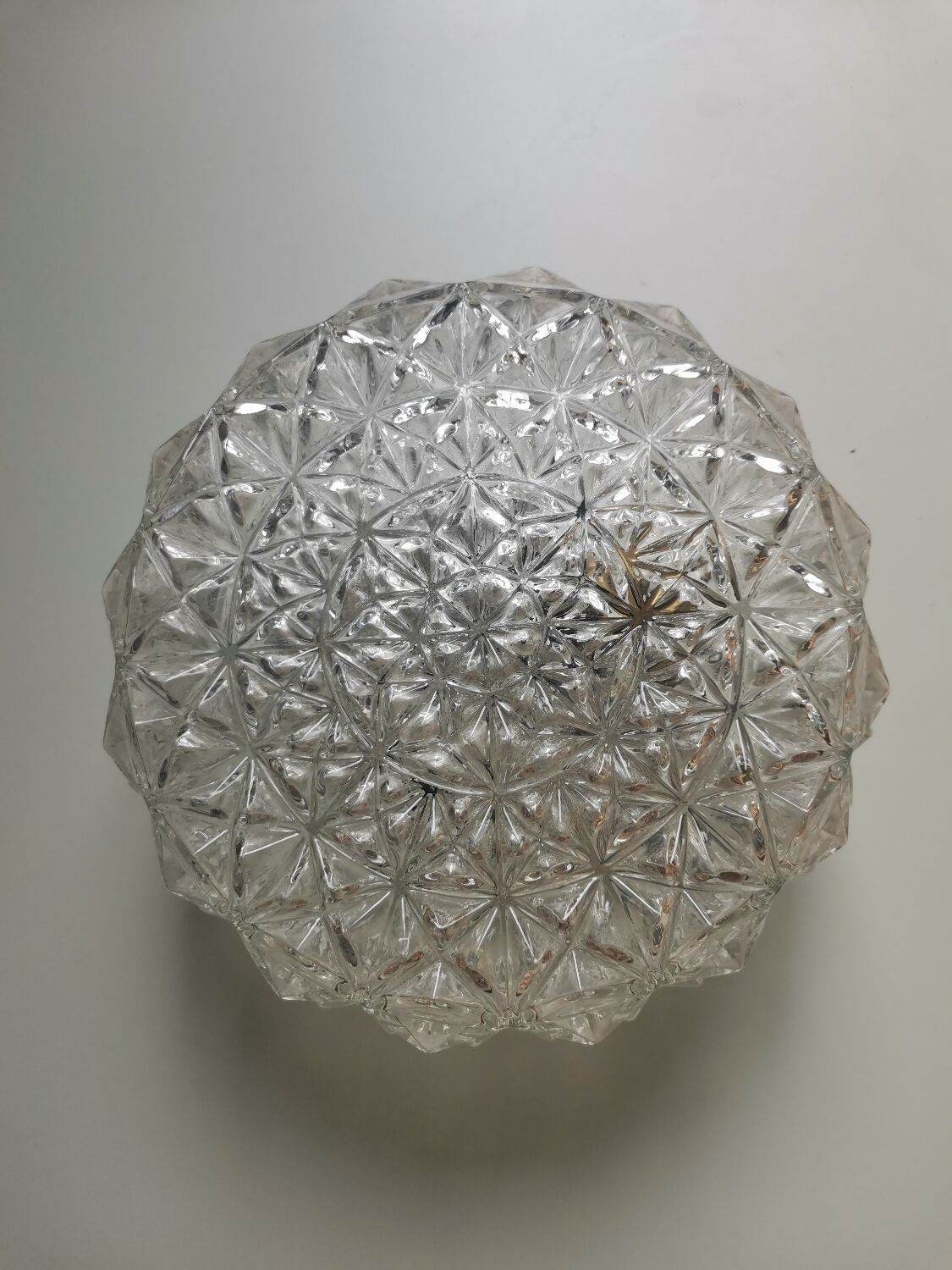 Ceiling lamp vintage molded glass faceted