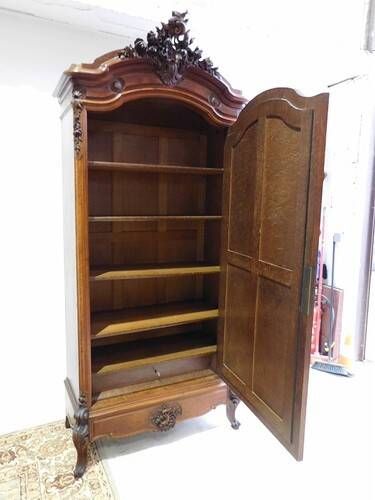 19th Century Rococo Bonnetière Wardrobe in Rosewood