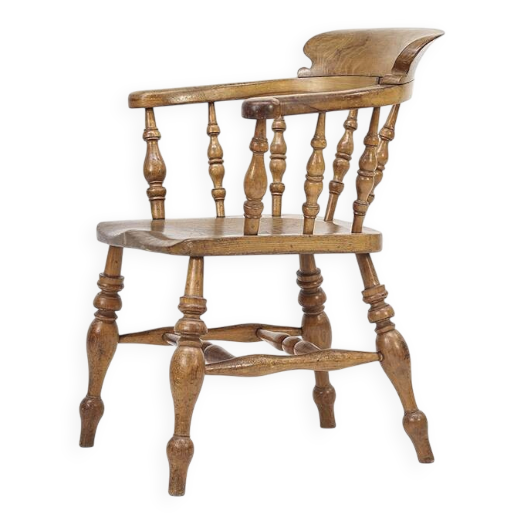 Rustic Antique English Countryhouse Captain Armchair