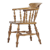 Fauteuil de capitaine anglais rustique antique