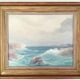 Huile de paysage marin vintage sur carton, signée par Karl Gustav Holmberg 1960