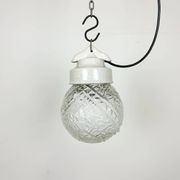 Vintage White Porcelain Pendant Light, 1970s