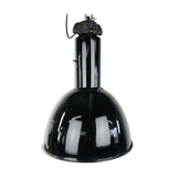 Large black enamelled factory lamp by elektrovit