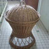 Vintage wicker laundry basket