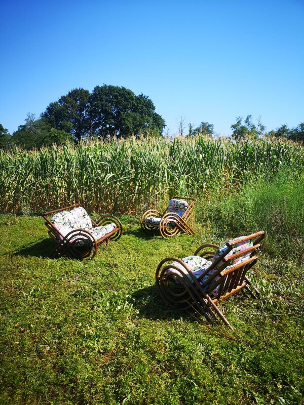 Salon bambou vintage