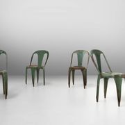 Set of 4 Vintage green Model A Chairs from Tolix, France, 1950s