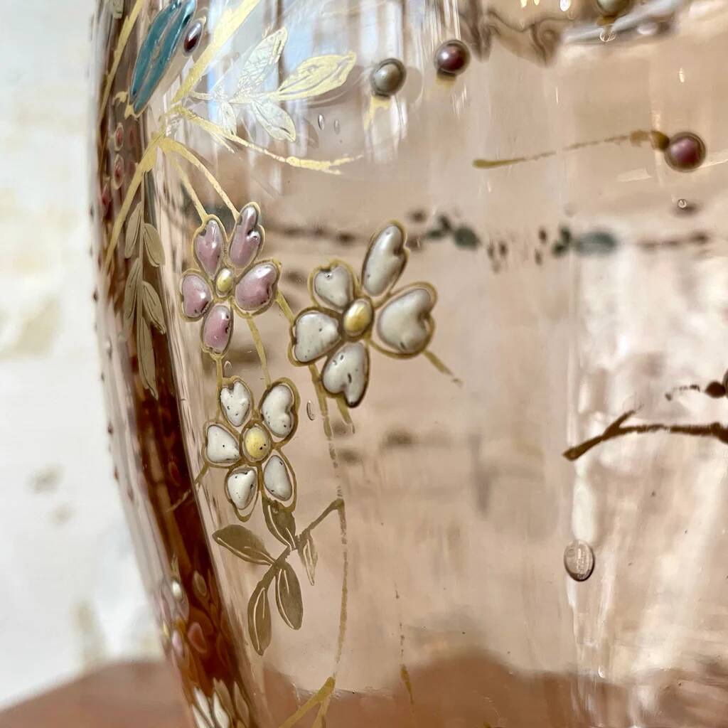 Pair of Art Nouveau crystal vases by Auguste Jean