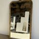 Large gilded mirror 19th century rounded corners mercury glass Louis XVI style