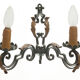 Large chandelier set and 2 appliques, Poillerat, 1950